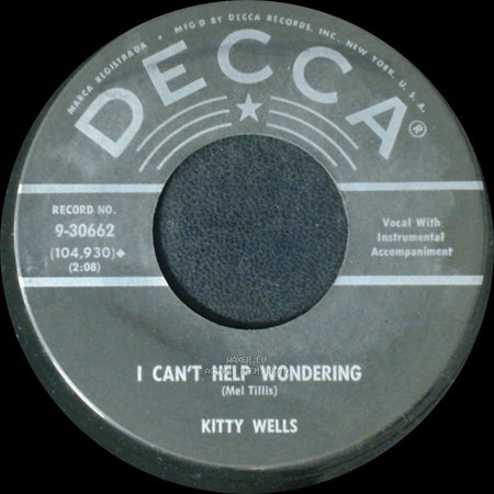 Kitty Wells - I Can't Help Wondering / Jealousy side A