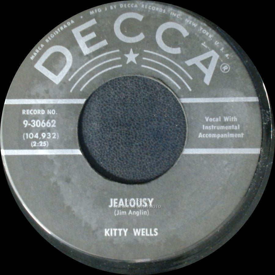 Kitty Wells - I Can't Help Wondering / Jealousy side B
