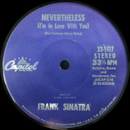 Frank Sinatra - She's Funny That Way / Nevertheless (I'm In Love With You) side B