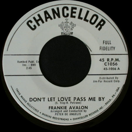Frankie Avalon - Togetherness / Don't Let Love Pass Me By side B