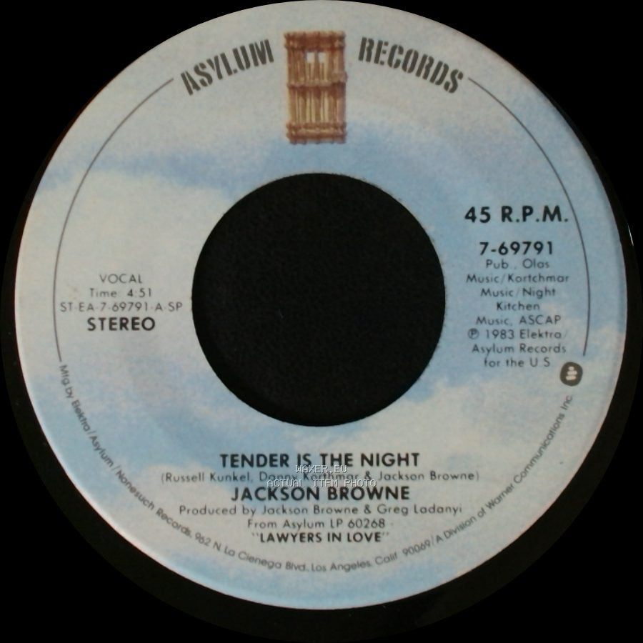 Jackson Browne - Tender Is The Night / On The Day side A