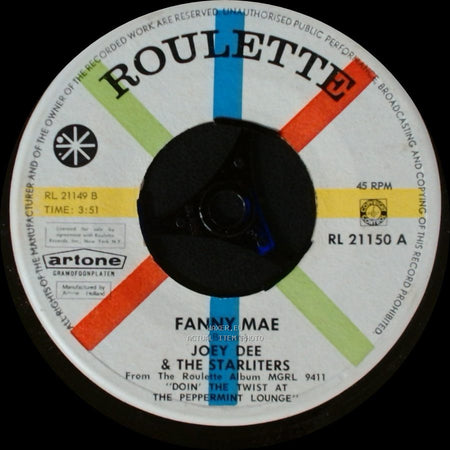 Joey Dee & The Starliters / Jo Ann Campbell With Joey Dee & The Starliters - Fanny Mae / Let Me Do My Twist side A