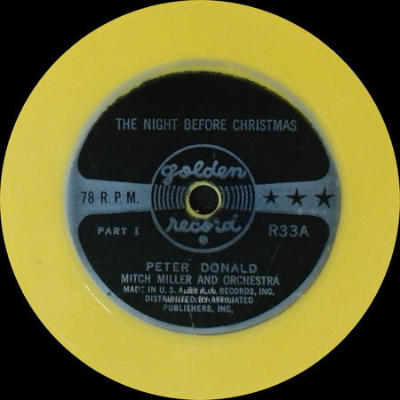 Peter Donald Mitch Miller And Orchestra / Peter Donald - The Night Before Christmas Part I / The Night Before Christmas Part Ii side A