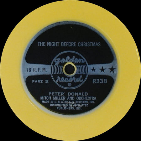 Peter Donald Mitch Miller And Orchestra / Peter Donald - The Night Before Christmas Part I / The Night Before Christmas Part Ii side B