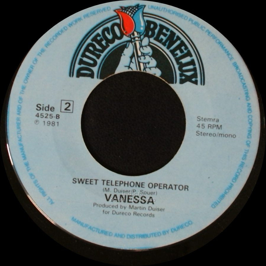 Vanessa - Upside Down (Dizzy Does It Make Me) / Sweet Telephone Operator side B