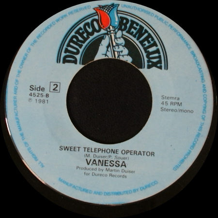 Vanessa - Upside Down (Dizzy Does It Make Me) / Sweet Telephone Operator side B