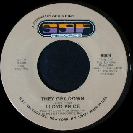 Lloyd Price - They Get Down / Trying To Slip (Away) side B