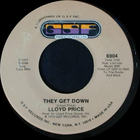Lloyd Price - They Get Down / Trying To Slip (Away) side B
