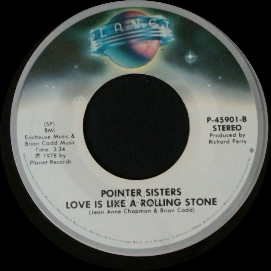 Pointer Sisters - Fire / Love Is Like A Rolling Stone side B