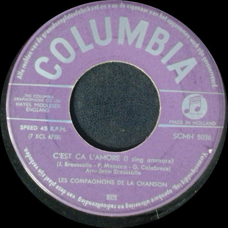 Les Compagnons De La Chanson - Qu'il Fait Bon Vivre / C'est Ca L'amore (I Sing Ammore) side B