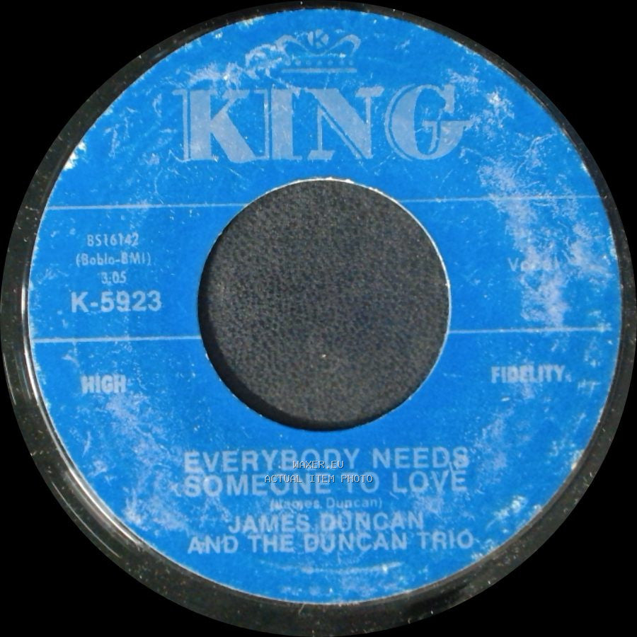 James Duncan And The Duncan Trio - I'll Be Gone / Everybody Needs Someone To Love side B