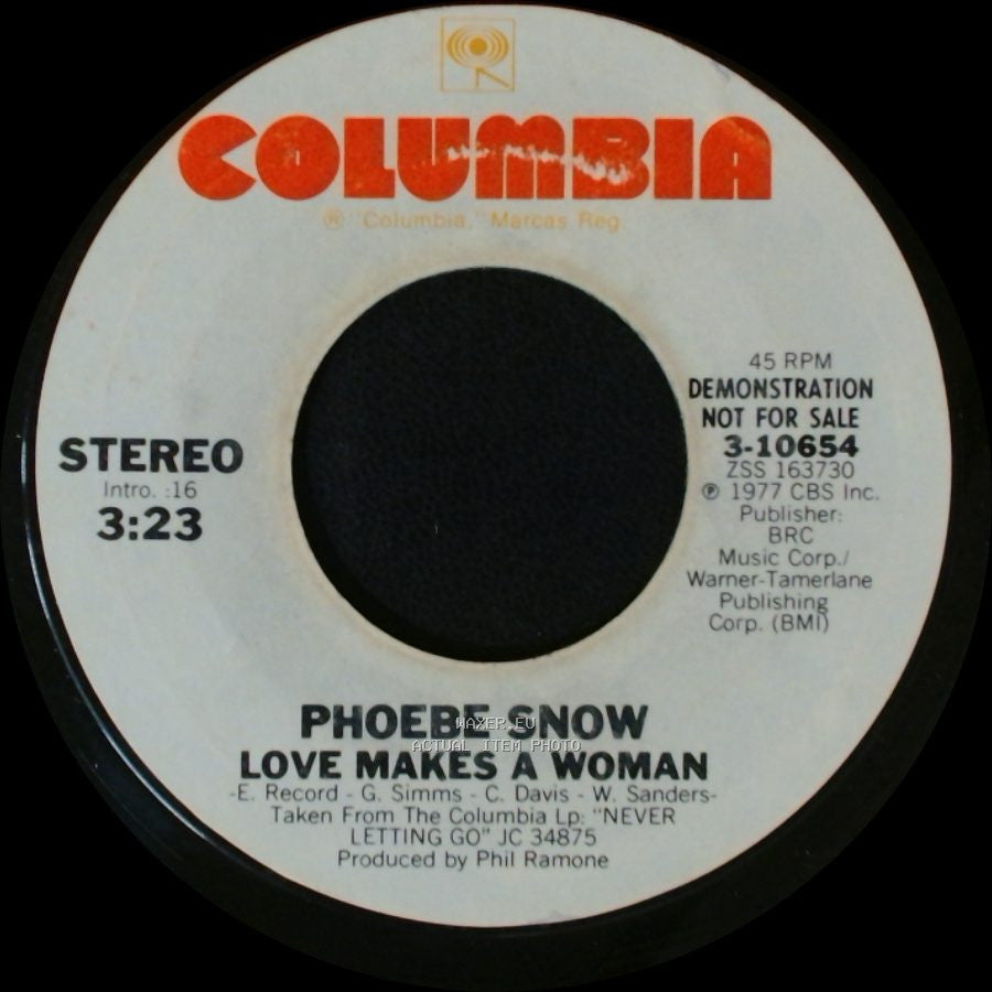 Phoebe Snow - Love Makes A Woman / Love Makes A Woman side A