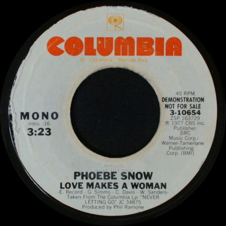Phoebe Snow - Love Makes A Woman / Love Makes A Woman side B