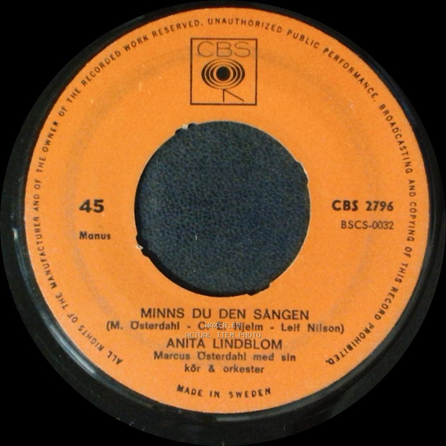 Anita Lindblom - Spanska Ögon / Minns Du Den Sangen side B