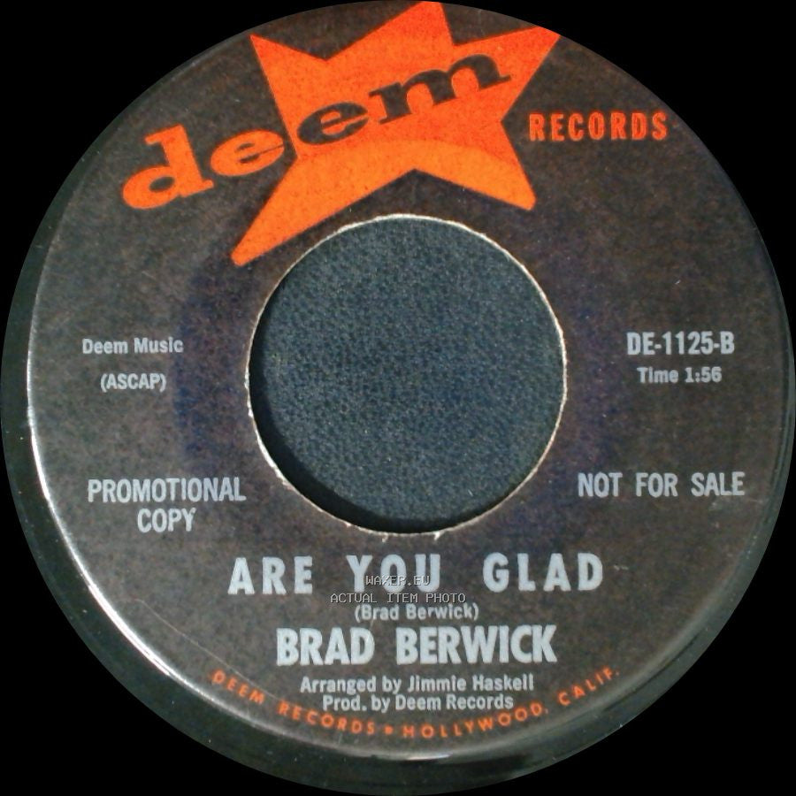 Brad Berwick - God, Country, And My Baby / Are You Glad side B