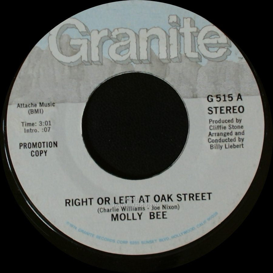 Molly Bee - I Got A Man / Right Or Left At Oak Street side B