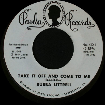 Bubba Littrell - The Cross I'll Have To Bear / Take It Off And Come To Me side B