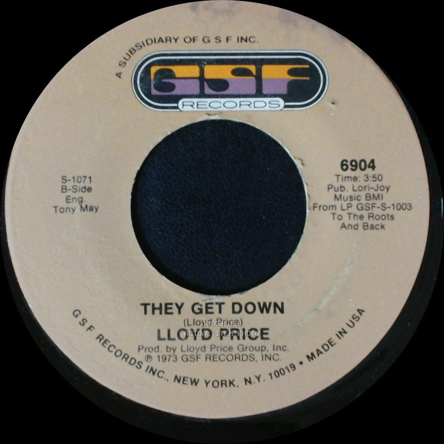 Lloyd Price - Trying To Slip (Away) / They Get Down side B