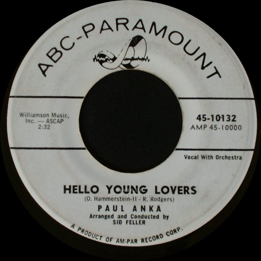 Paul Anka - I Love You In The Same Old Way / Hello Young Lovers side B