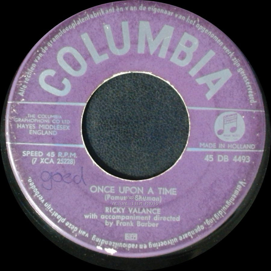 Ricky Valance - Tell Laura I Love Her / Once Upon A Time side B
