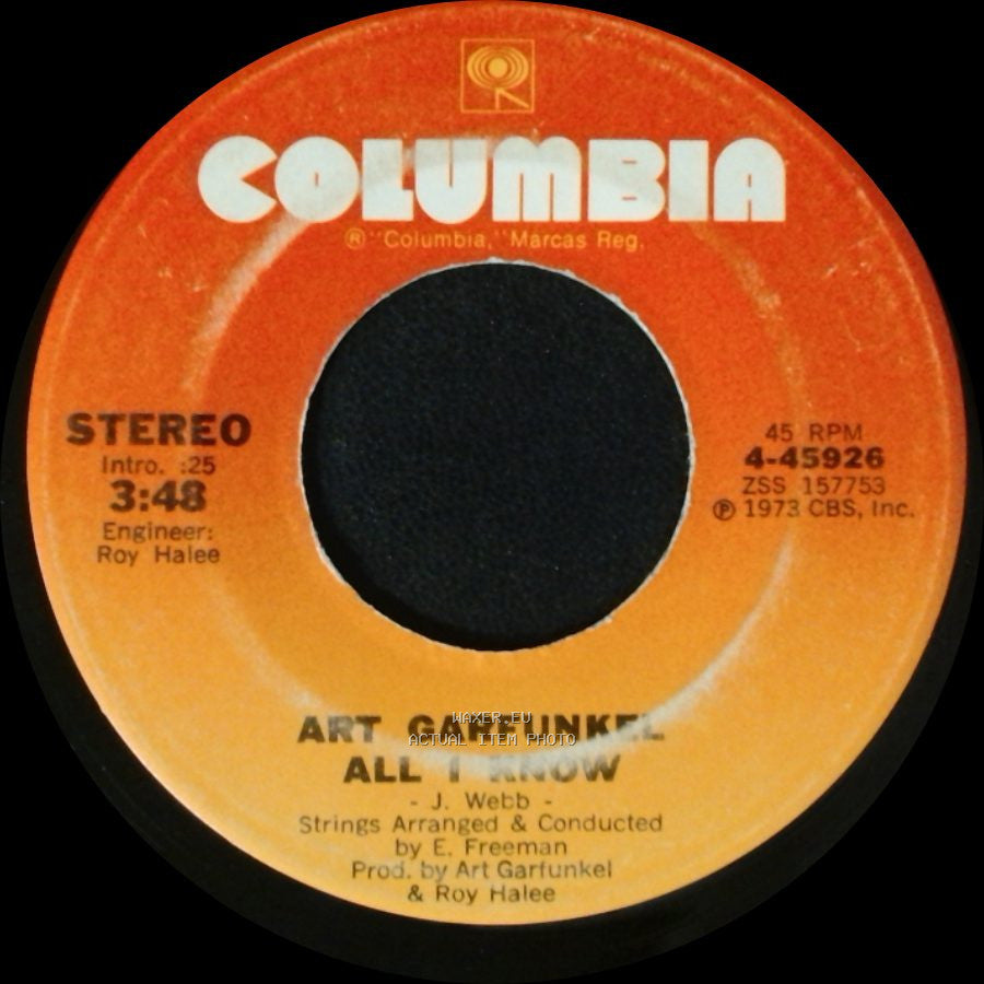 Art Garfunkel - Mary Was An Only Child / All I Know side B