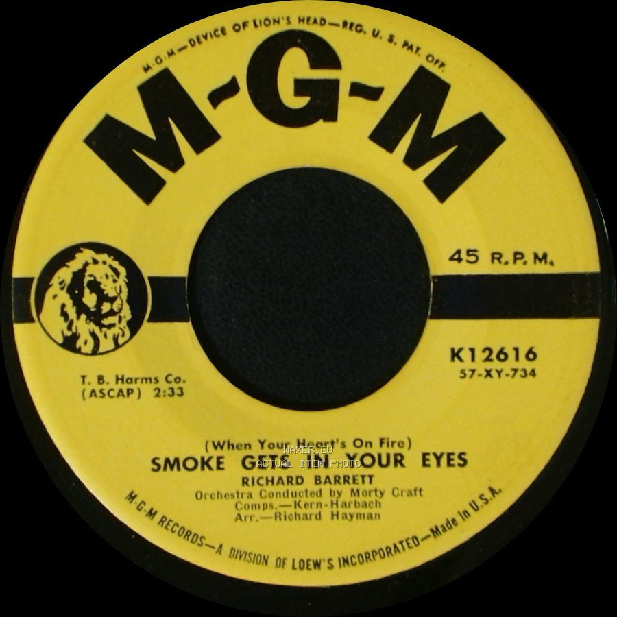 Richard Barrett - Smoke Gets In Your Eyes / Remember Me side A