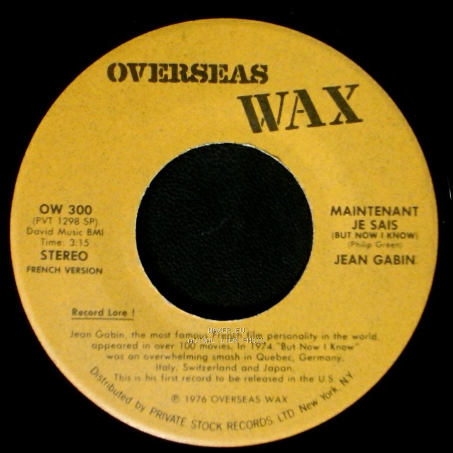 Jean Gabin - But Now I Know / Maintenant Je Sais (But Now I Know) side B