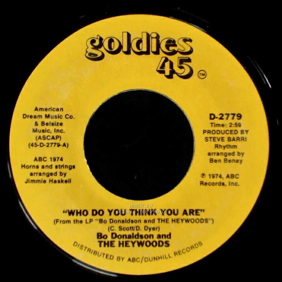 Bo Donaldson And The Heywoods - 'fool's Way Of Loving' / Who Do You Think You Are side B