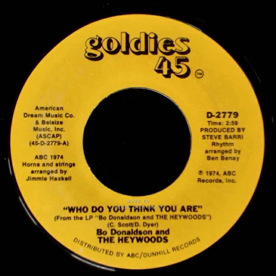 Bo Donaldson And The Heywoods - 'fool's Way Of Loving' / Who Do You Think You Are side B
