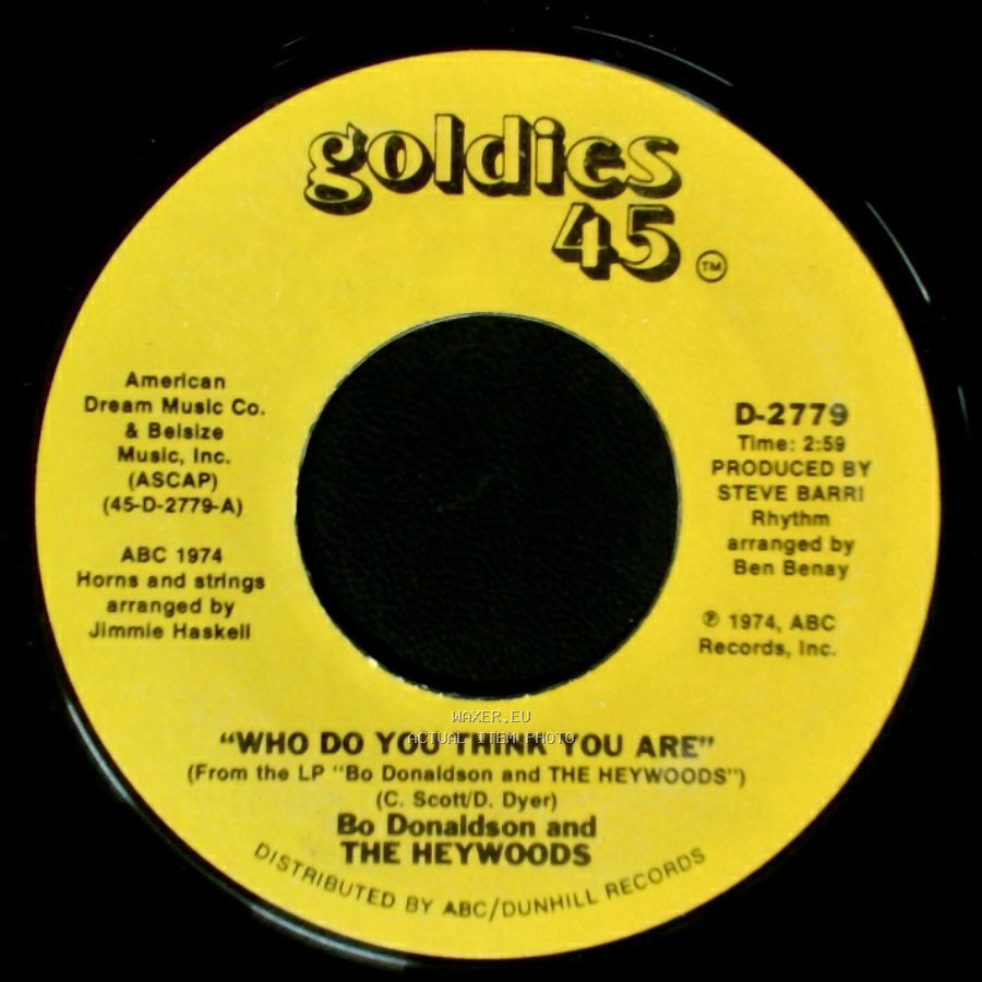 Bo Donaldson And The Heywoods - 'fool's Way Of Loving' / Who Do You Think You Are side B