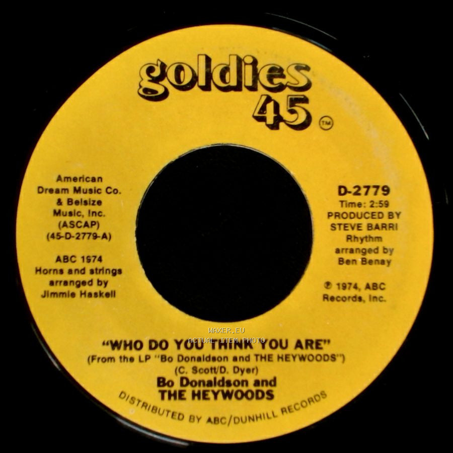 Bo Donaldson And The Heywoods - 'fool's Way Of Loving' / Who Do You Think You Are side B