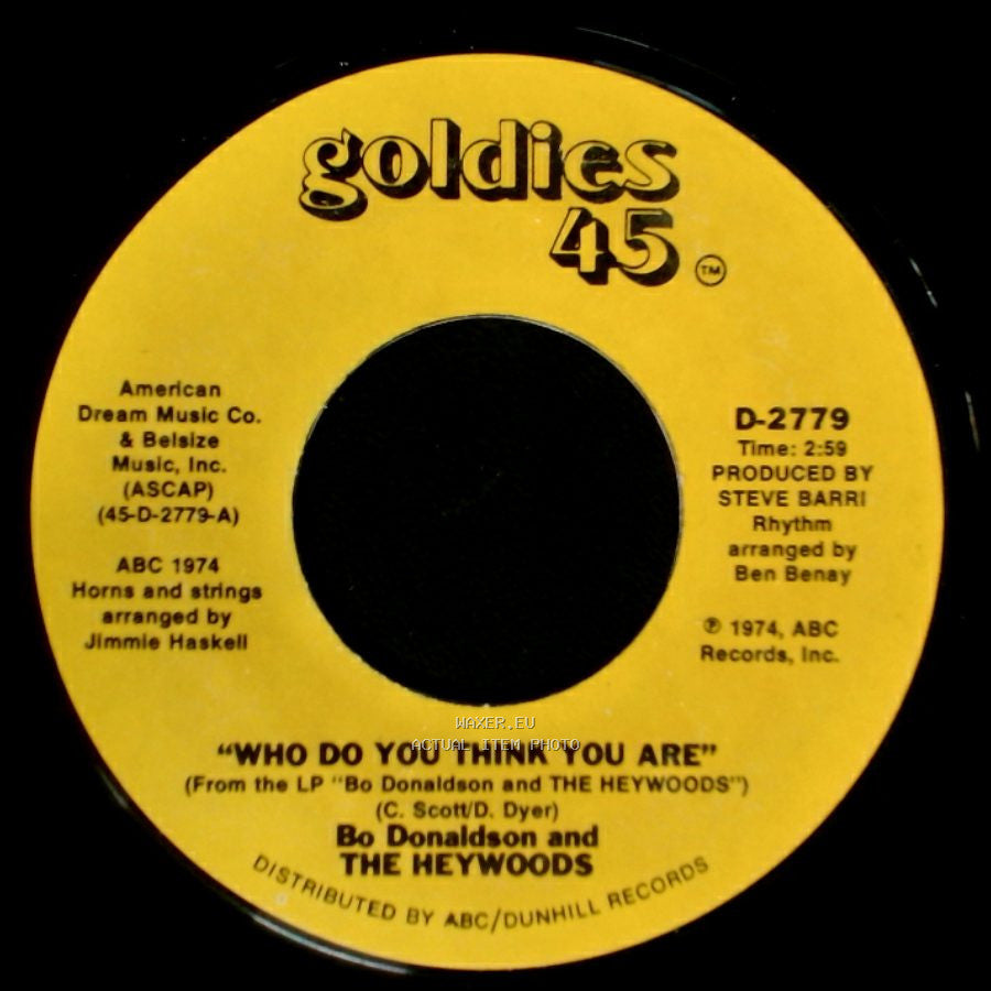 Bo Donaldson And The Heywoods - 'fool's Way Of Loving' / Who Do You Think You Are side B