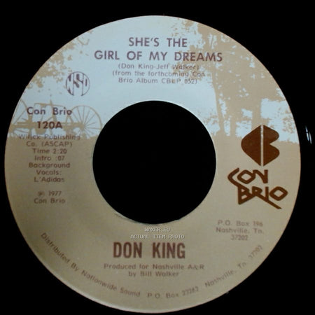 Don King - Dancing Across My Memory / She's The Girl Of My Dreams side B