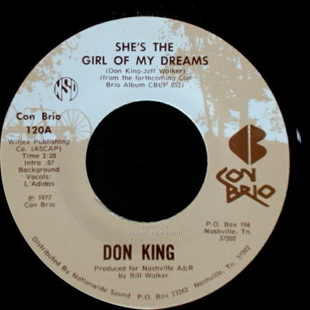 Don King - Dancing Across My Memory / She's The Girl Of My Dreams side A