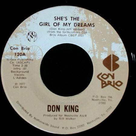 Don King - Dancing Across My Memory / She's The Girl Of My Dreams side A