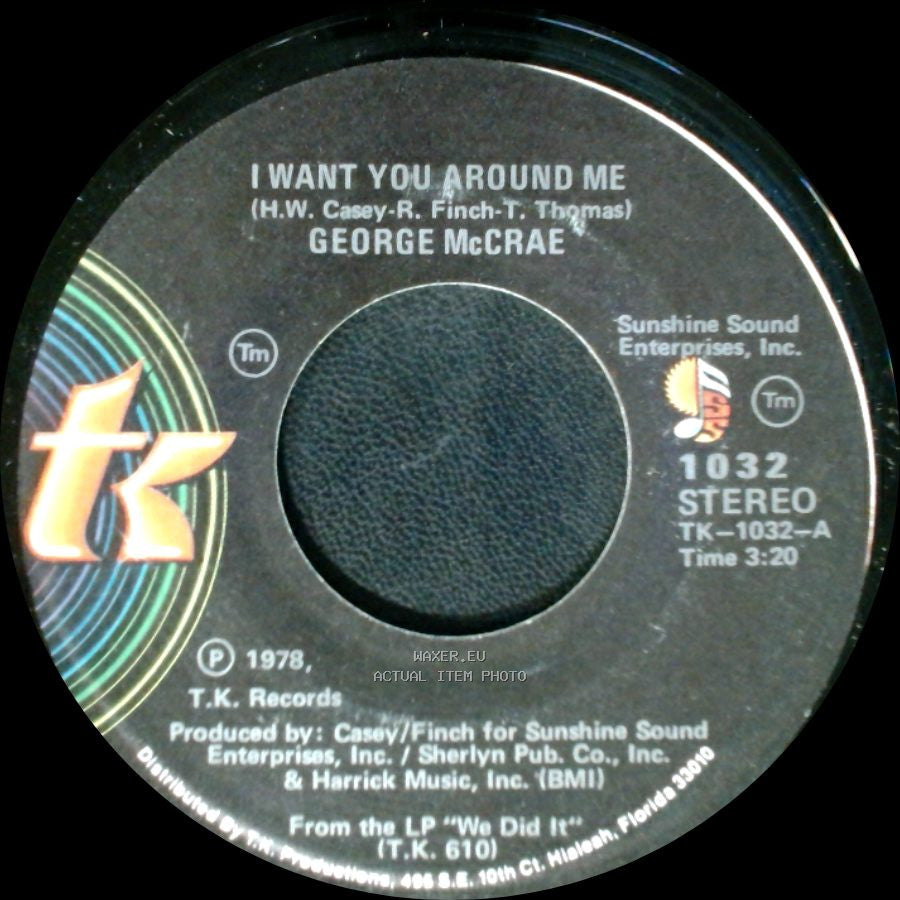 George Mccrae - Are You Looking For Love / I Want You Around Me side B