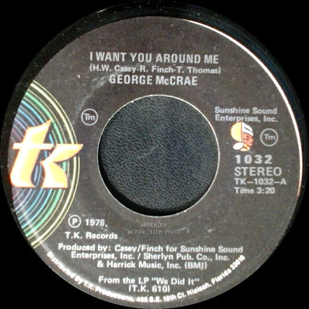 George Mccrae - Are You Looking For Love / I Want You Around Me side B