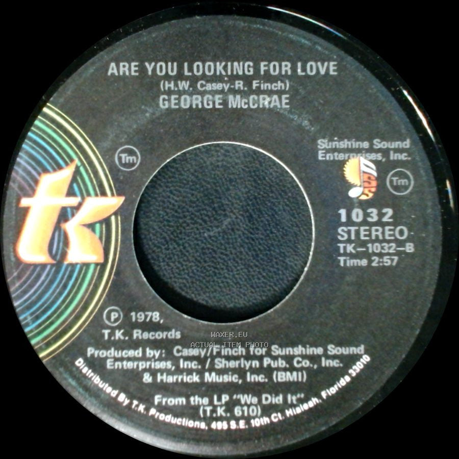George Mccrae - Are You Looking For Love / I Want You Around Me side B