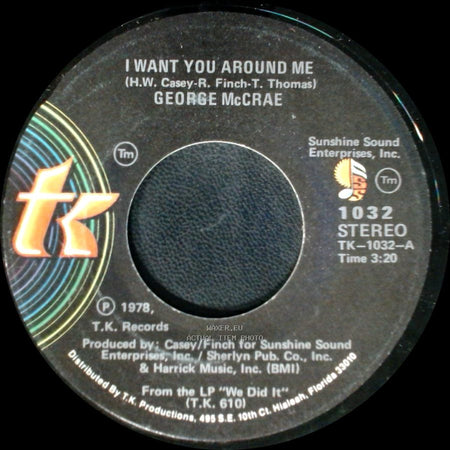 George Mccrae - Are You Looking For Love / I Want You Around Me side B
