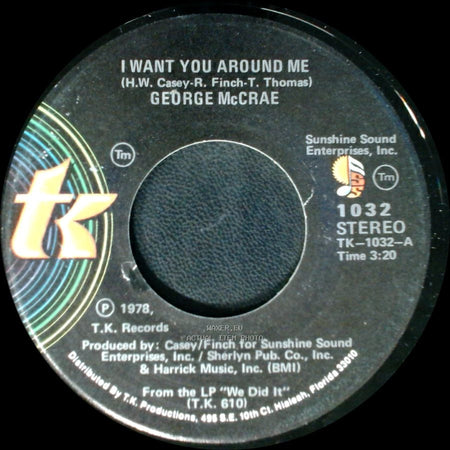George Mccrae - Are You Looking For Love / I Want You Around Me side B