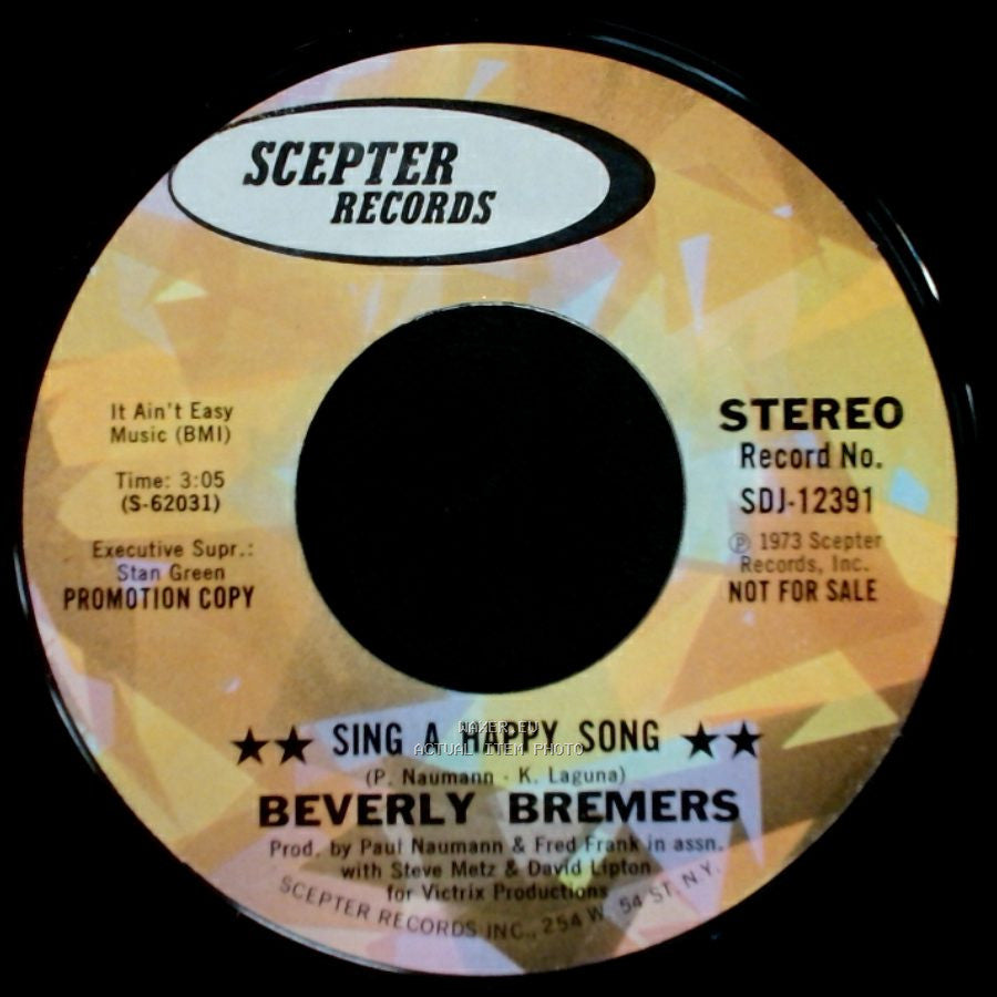 Beverly Bremers - Sing A Happy Song / Sing A Happy Song side B
