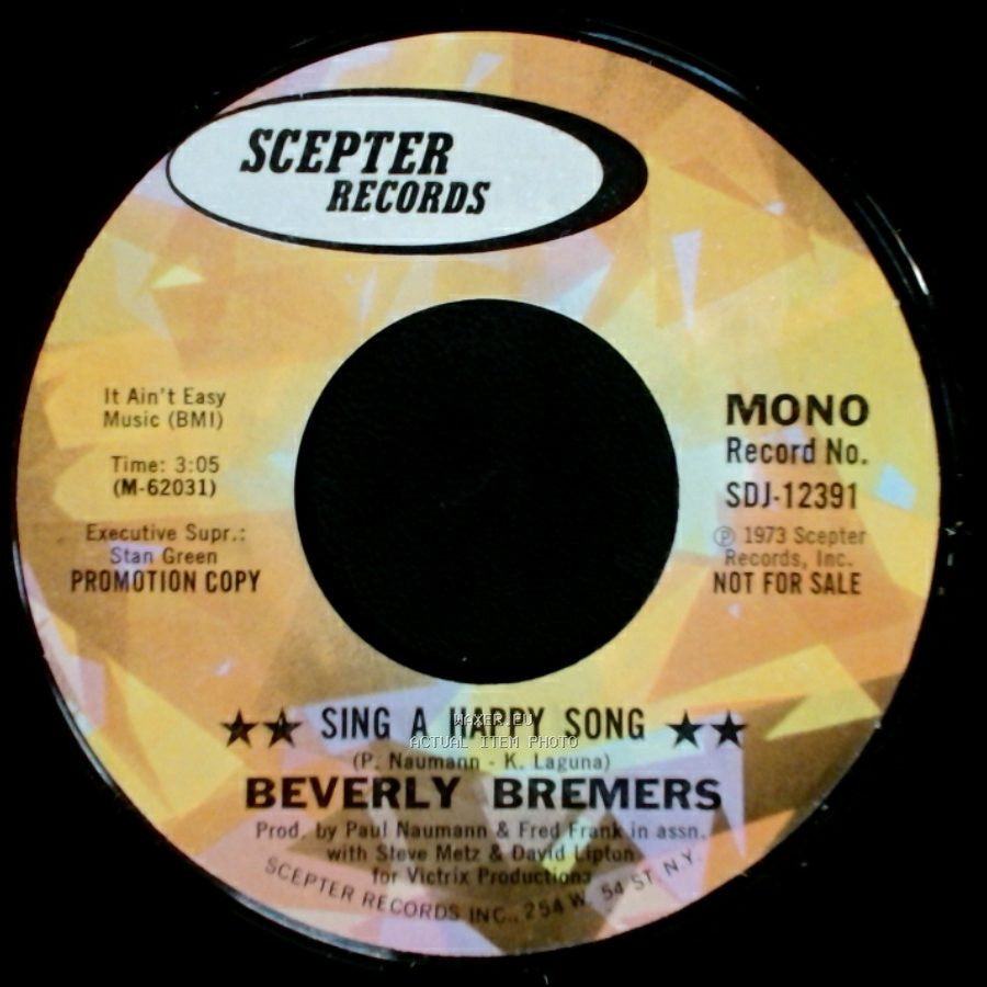Beverly Bremers - Sing A Happy Song / Sing A Happy Song side A