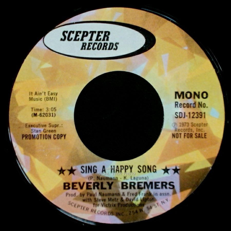 Beverly Bremers - Sing A Happy Song / Sing A Happy Song side A