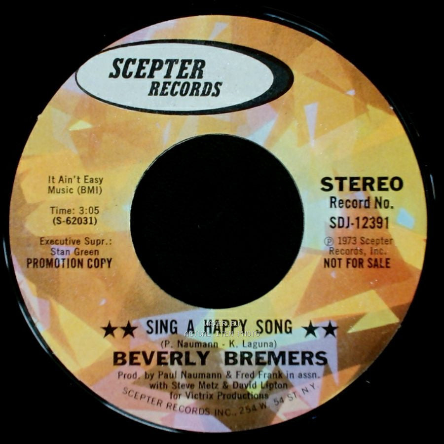 Beverly Bremers - Sing A Happy Song / Sing A Happy Song side A