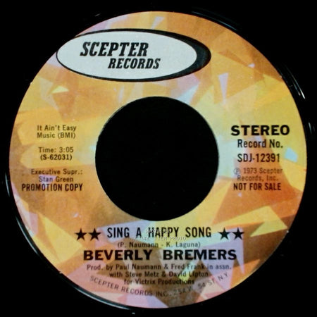 Beverly Bremers - Sing A Happy Song / Sing A Happy Song side A