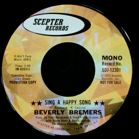 Beverly Bremers - Sing A Happy Song / Sing A Happy Song side B