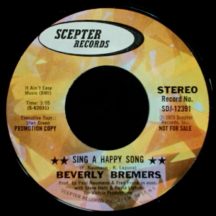 Beverly Bremers - Sing A Happy Song / Sing A Happy Song side A