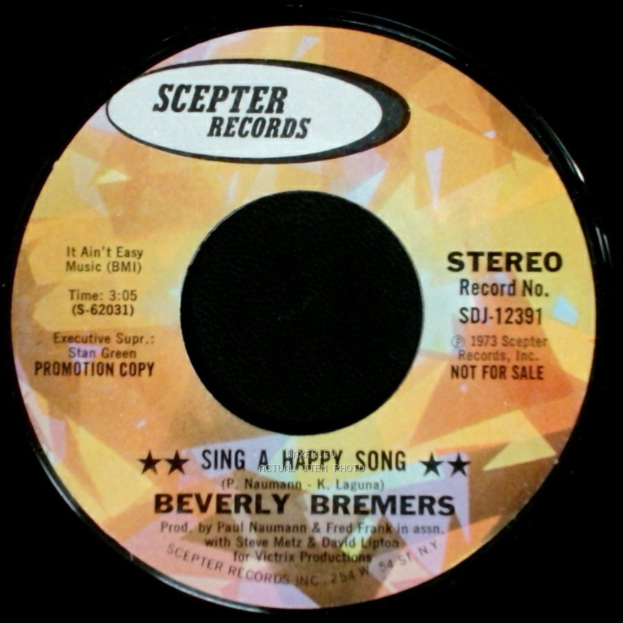 Beverly Bremers - Sing A Happy Song / Sing A Happy Song side B