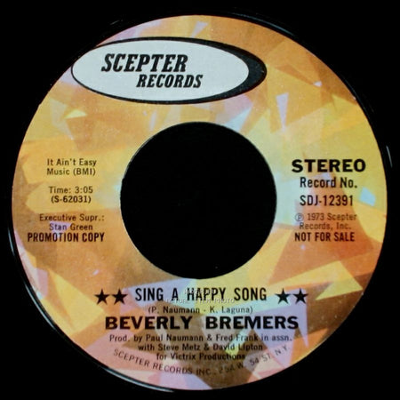 Beverly Bremers - Sing A Happy Song / Sing A Happy Song side B