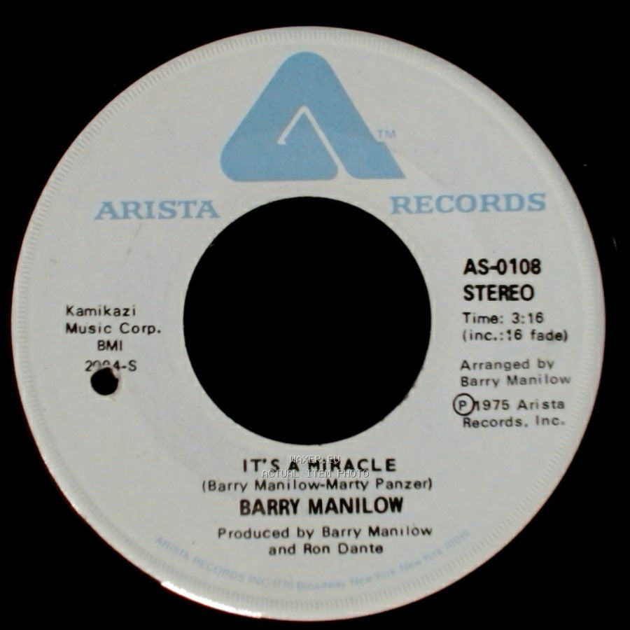 Barry Manilow - It's A Miracle / One Of These Days side B